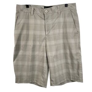 St Andrews Golf Shorts Mens 32 Gray Plaid Stretch Performance Lightweight Summer